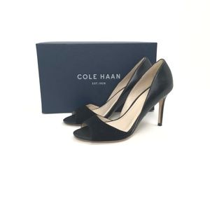 Clearance! Last Call!  Cole Haan Suede and Leather Peep Toe Pump Sz 6 1/2